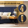 Sapphtopaz Velvet Bed Frame Platform Bed with Vertical Channel Tufted Wingback Headboard, Strong Wooden Slats, No Box Spring Needed - 2 of 4