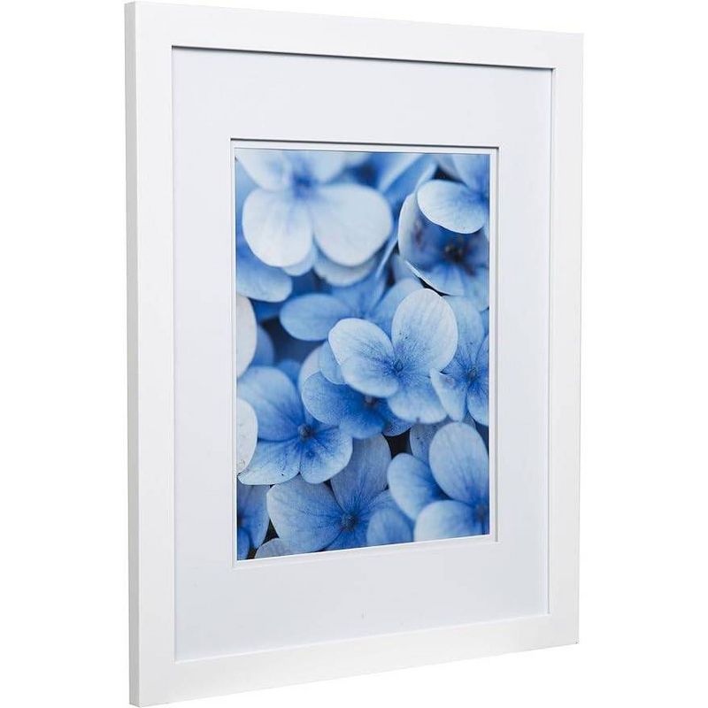 Gallery Solutions 16&#34;x20&#34; Flat White Wall Frame with Double White Mat 11&#34;x14&#34; Image, 2 of 6