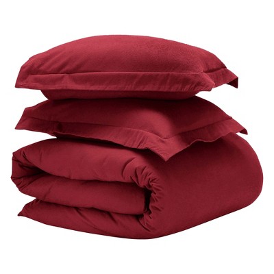 Flannel Cotton Modern Solid Fuzzy Duvet Cover Set With Pillow Shams by Blue Nile Mills
