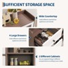 GustoWave 55.5" Buffet Cabinet with Storage,Farmhouse Kitchen Coffee Wine Bar Cabinet with 2 Glass Doors&Adjustable Shelves, Wood Side Board Table - 4 of 4