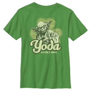 Boy's Star Wars St. Patrick's Day Yoda Lucky One T-Shirt - 1 of 4