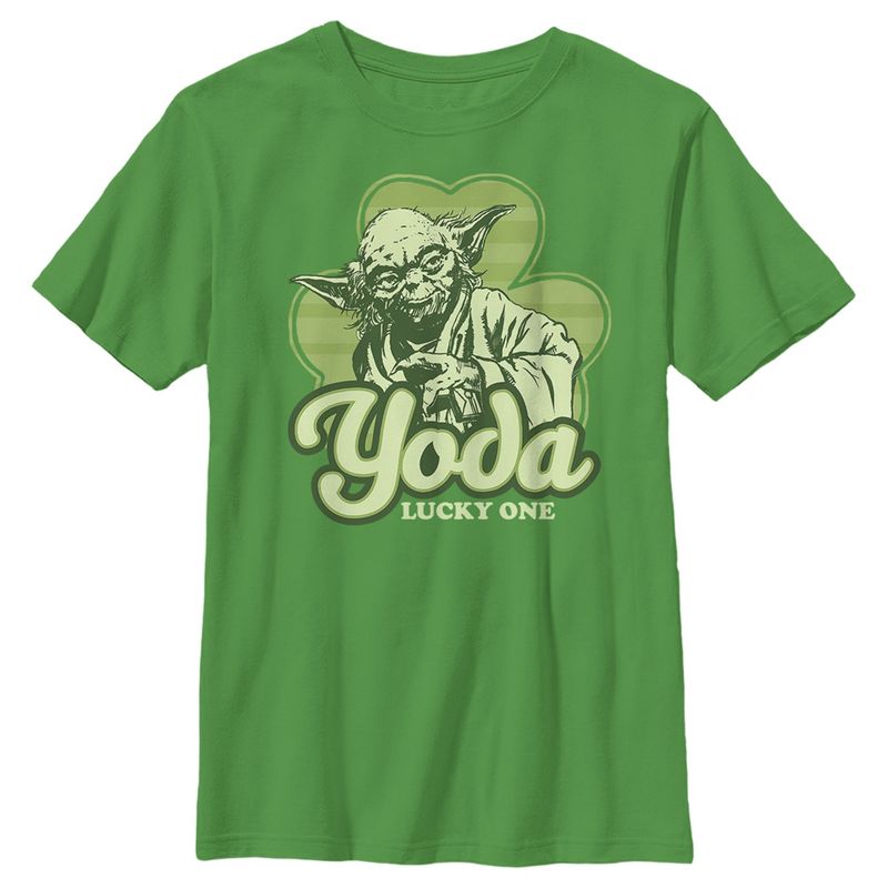 Boy's Star Wars St. Patrick's Day Yoda Lucky One T-Shirt, 1 of 5