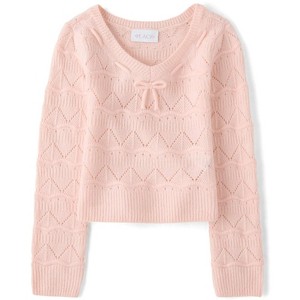The Children's Place Girls Long Sleeve Pointelle Bow Sweater - 1 of 2