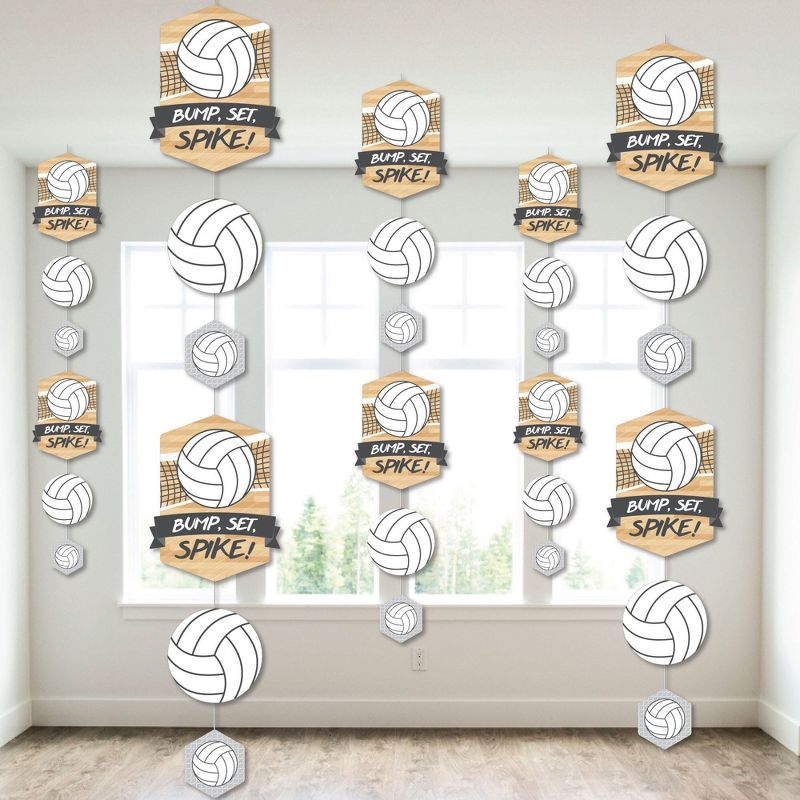 Big Dot of Happiness Bump, Set, Spike - Volleyball - Baby Shower or Birthday Party DIY Dangler Backdrop - Hanging Vertical Decorations - 30 Pieces, 1 of 9