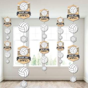 Big Dot of Happiness Bump, Set, Spike - Volleyball - Baby Shower or Birthday Party DIY Dangler Backdrop - Hanging Vertical Decorations - 30 Pieces