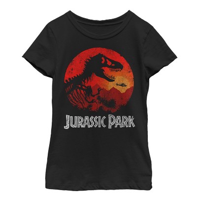 Girl's Jurassic Park Skeleton Desert Logo T-shirt : Target