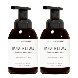 Muse Apothecary Hand Ritual - Aromatic and Nourishing Foaming Hand Soap, Infused with Natural Essential Oils - 11.5 oz, Rosemary Mint + Hemp, 2 Pack - 1 of 4