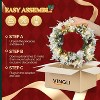 VINGLI 18 Inch Flocked Christmas Wreaths 2 Pack with 60 Battery Operated LEDs, 140 Tips, Pine Cones & Berries, Indoor/Outdoor - 4 of 4