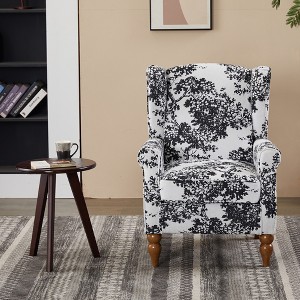 KWPZQEB Accent Chair Mid-Century Modern Chair with Coffee Table, Upholstered Armchair with Solid Wood Legs & Soft Cushion for Living Room, Bedroom - 1 of 4
