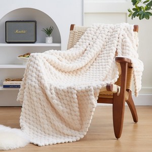Aoibox Fleece Throw Blanket for Couch or Bed with3D Imitation Turtle Shell Jacquard Design-Cozy Soft Lightweight Fuzzy Flannel Blanket for All Seasons - 1 of 4