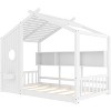Polibi Floor House Bed with Built-In Storage Shelves & Slatted Roof - 4 of 4