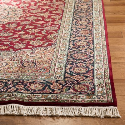 Royal Kerman 6' x 9' Red/Navy Hand-Knotted Wool Rug