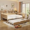 Kumasinova Versatile Twin/Full Size Daybed with Twin Size Trundle,Storage Shelves & Study Desk,Wooden Slatted Platform Bed Frame with 550lbs Max - 2 of 4