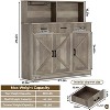 Homhougo Farmhouse Kitchen Sideboard Buffet with 3 Drawers and 3 Doors, Wood Wine Bar Coffee Bar Cabinet with Microwave Stand - 2 of 4