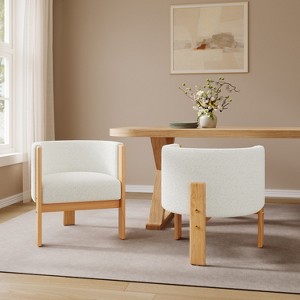 Christopher Knight Home Zoe Modern Boucle Upholstered Dining Chairs with Barrel Back (Set of 2) - 1 of 4