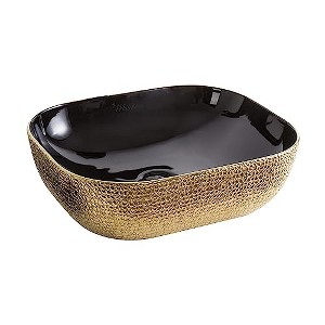 ALFI  Isabella Plus Collection Rectangular Above Mount Basin with an Embossed Exterior, Smooth Interior, and Center Drain - 1 of 4