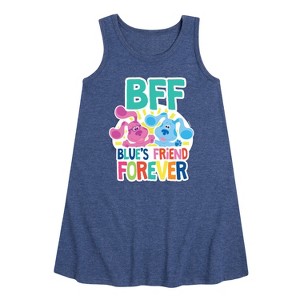 Girls' - Blue's Clues & You! - Blue's Friend Forever Graphic Sleeveless Aline Dress - 1 of 4