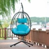 VisioGear Egg Chairs, Patio Egg Chair with Stand, Patio Hanging Egg Chair for Bedroom Living Room Balcony, Blue, 37.4"*37.4"*77" - 4 of 4