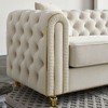 Kumasinova Modern Glam Tufted Sofa with Gold Accents, 66.9''W Velvet Chaise Lounge, Tufted Back with 2 Toss Pillows, Couches for Living Room - 4 of 4