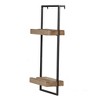 12x6x27" Iron and Wood Wall Shelf With Two Shelves - 3 of 4