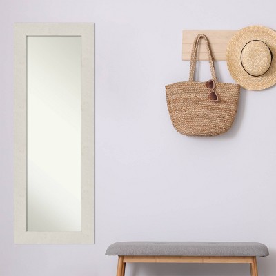 Rustic Plank White Woodgrain Full-Length Rectangular Mirror