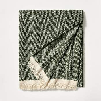 Herringbone Frayed Edges Throw Blanket - Threshold™ designed with Studio McGee