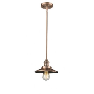 Railroad - 1 Light Stem Hung Mini Pendant In Traditional Style-8 Inches Tall and 8 Inches Wide - 1 of 1