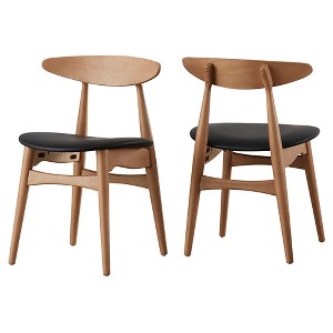 Set of 2 Cortland Danish Modern Natural Dining Chair - Inspire Q - 1 of 4