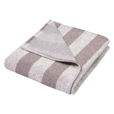 Trend Lab Sweatshirt Knit Baby Blanket Rugby Stripe - Gray