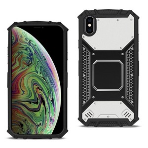 Reiko Apple iPhone XS Max Metallic Front Cover Case in Silver & Black - 1 of 4