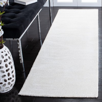 Ivory Hand Tufted Wool and Viscose Runner Rug