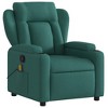 VidaXL Massage Recliner Chair Dark Green Fabric - 3 of 4