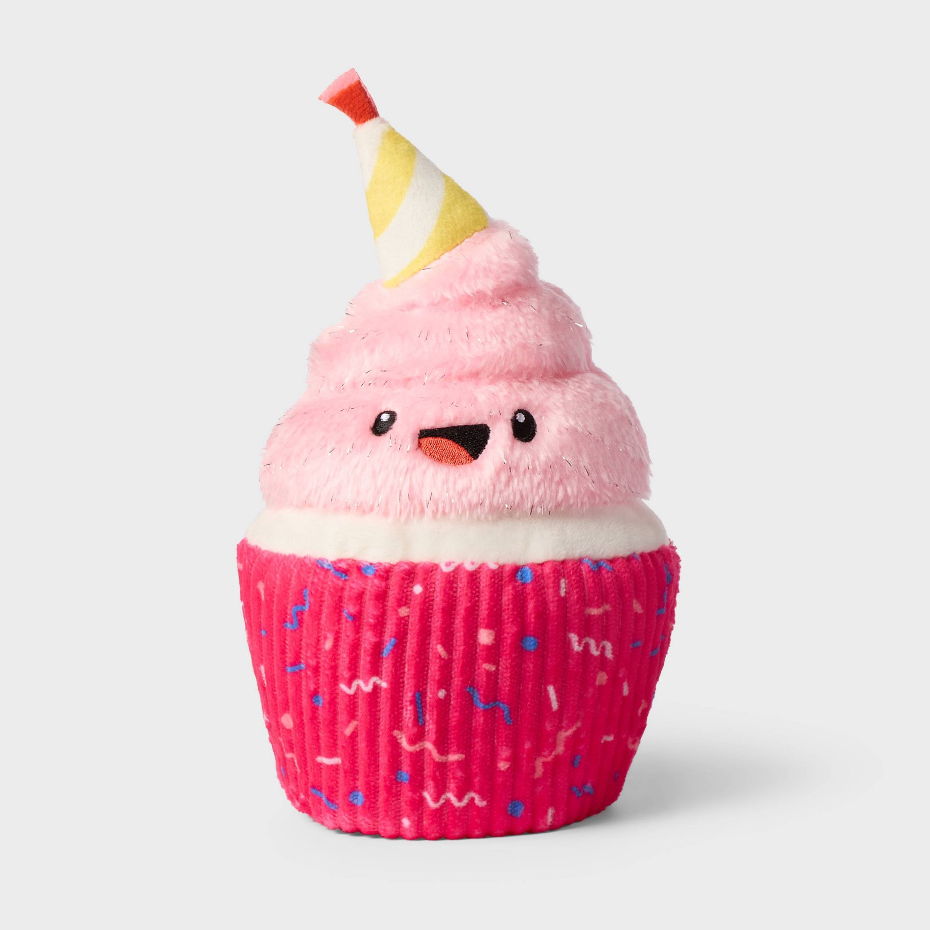 7.5" Birthday Cupcake Pink Stuffed Animal - Gigglescape™