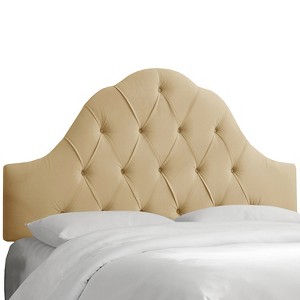 Arched Tufted Headboard - Velvet Buckwheat - King - Skyline Furniture