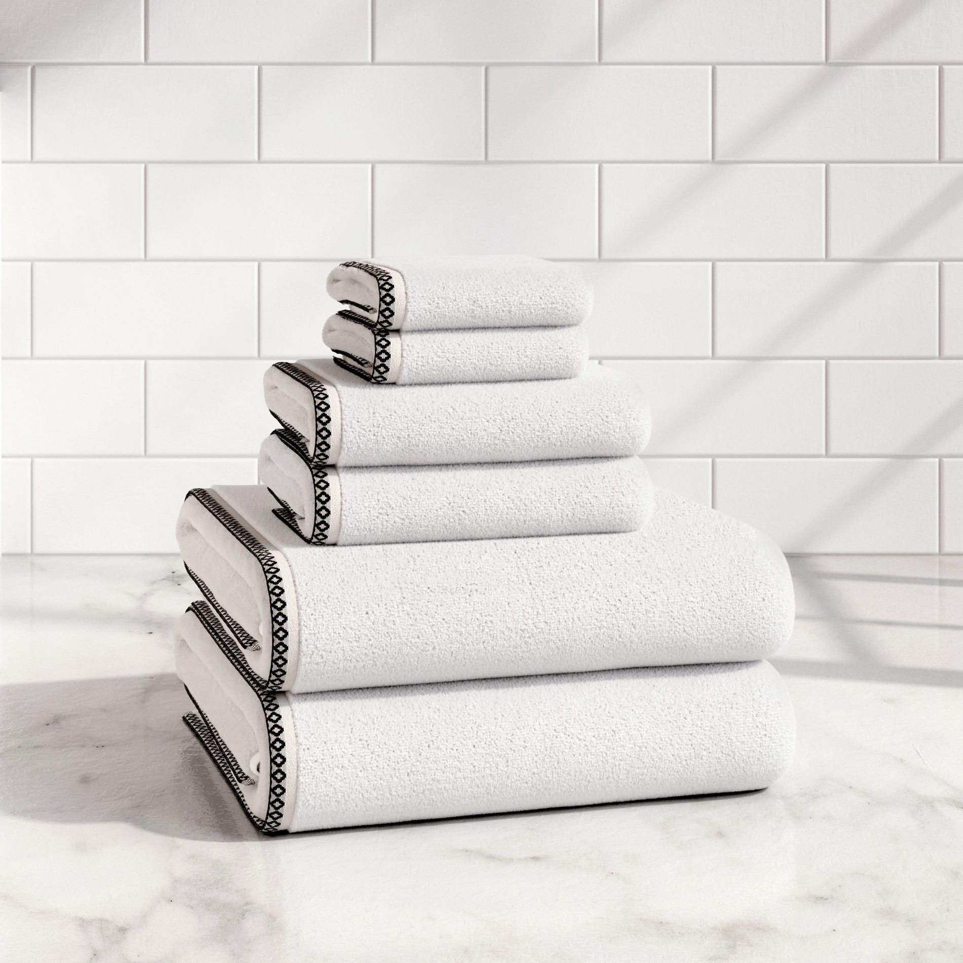 Boho Border Cotton Quick-Dry Towel Set - Great Bay Home