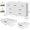 Acekool 7-Drawer White Dresser, Modern Chest with Metal Handles, Wide Storage Organizer for Bedroom, Closet, or Living Room - 3 of 4