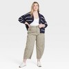 Women's High-Rise Curved Leg Barrel Jeans - Universal Thread™ Tan Leopard Print - 3 of 3