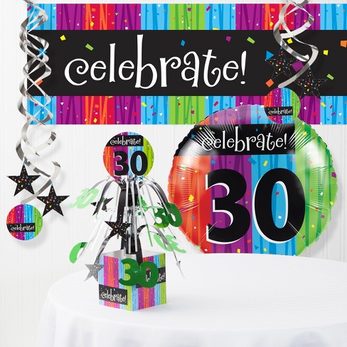 Milestone Celebrations 30th Birthday Party Decorations Kit Target