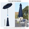 Sapphtopaz 9Ft Patio Umbrella Market Umbrella with Crank and Push Button Tilt 8 Sturdy Ribs and Tassles for Garden, Pool, Deck, Backyard - 2 of 4