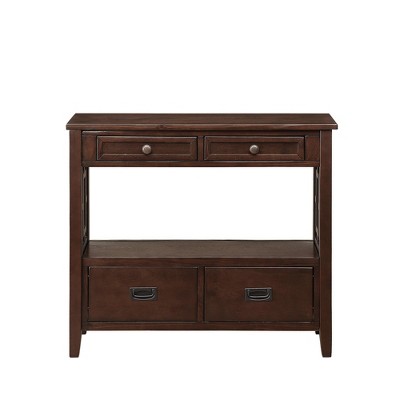 NicBex 36.02''Console Table with 4 Storage Drawers Modern Side Table with Open Shelf for Entryway,Living Room