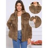 INSPIRE CHIC Women's Faux Fur Lapel Collar Button Down Outerwear Fleece Jacket - 2 of 4
