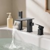 VEVOR Roman Tub Faucet, 3Hole Waterfall Bathtub Faucet, Roman Bathtub Faucets Set with Shower Head&1Handle,Deck Mount Bath Tub Faucets Set,Matte Black - 2 of 4