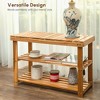KTMBDW Shoe Rack Bench, 3-Tier Wood Shoe Storage Organizer, Entryway Bench, Holds Up to 300 lb, for Entryway Bathroom Bedroom, Natural - 2 of 4