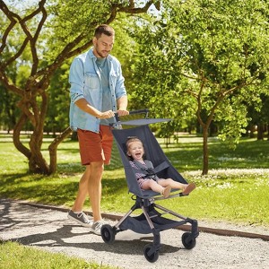 Baby Stroller Lightweight, Compact Travel Stroller with One-Hand Folding, Adjustable Canopy, 3-Point Safety Belt, Safety Lock & Carry Bag - 1 of 4