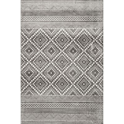 Nuloom Phyllis Machine Washable Diamond Trellis Area Rug Gray 3' 3