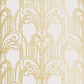 Art Deco Gold and Pearl Geometric Paste the Wall Wallpaper