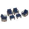 UPTION 6-Piece Wicker Outdoor Sectional Set Patio Conversation - 3 of 4