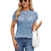 Womens Summer Tops Casual Crewneck Knit Short Sleeve Sweater Loose Fit Lightweight Shirts - 4 of 4