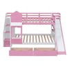 Polibi Castle-Inspired Full-Over-Full Bunk Bed with Slide, Staircase Storage & Dual Drawers - 3 of 4