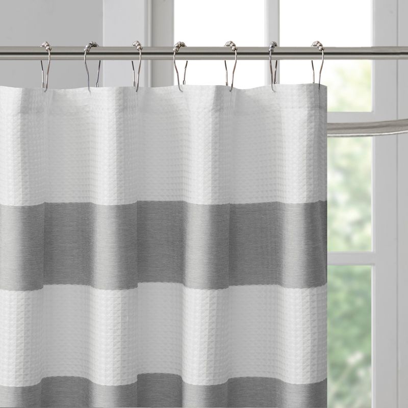 Spa Waffle Shower Curtain with 3M Treatment, 3 of 9